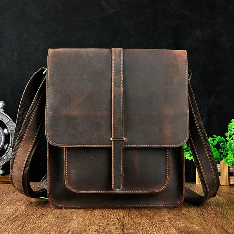 Retro Buffalo Leather Messenger Bag