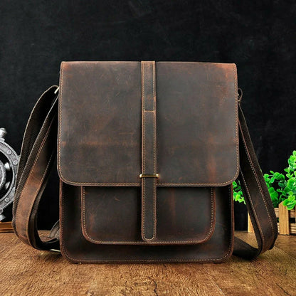 Retro Buffalo Leather Messenger Bag
